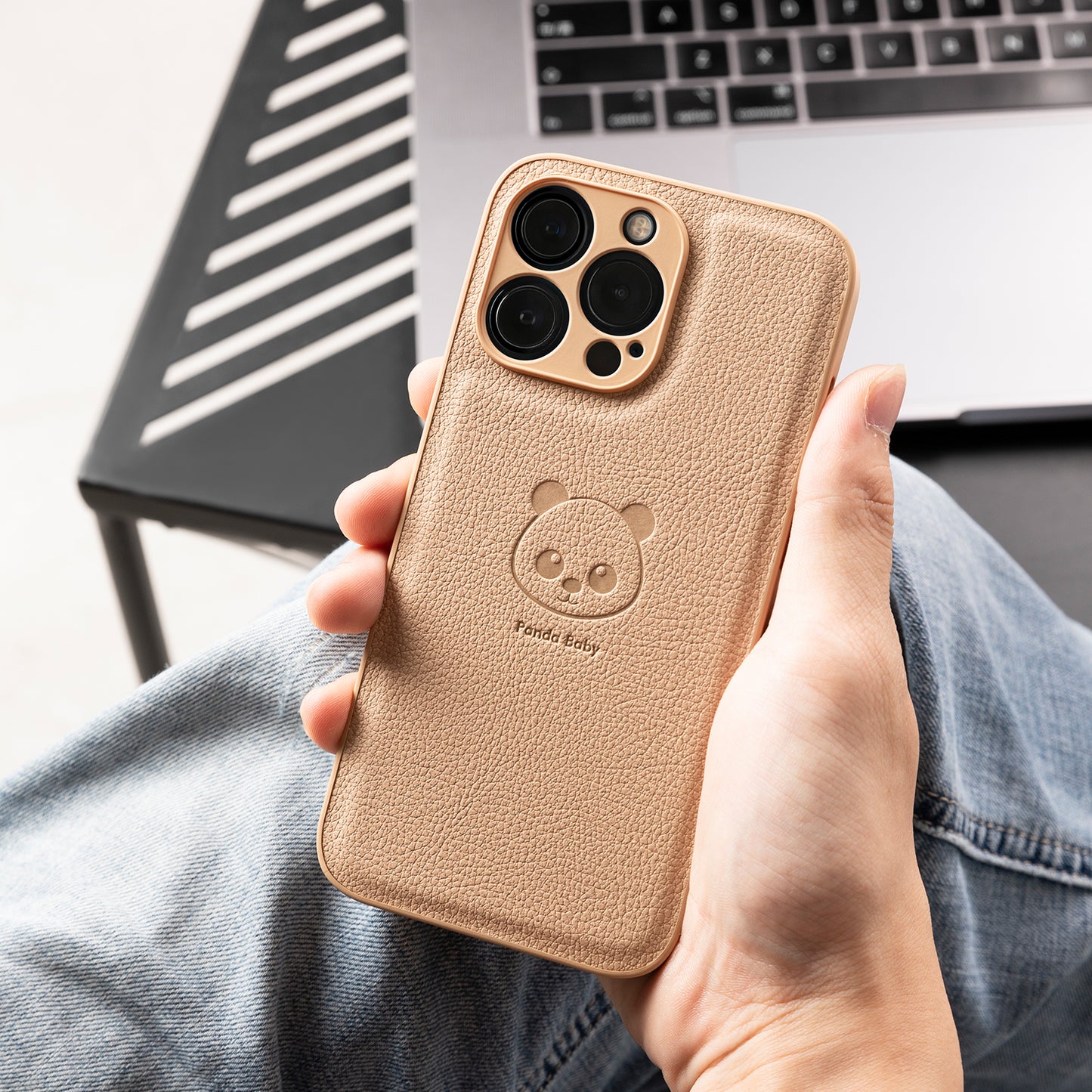 Étui en cuir végétalien pour iPhone 15 Pro