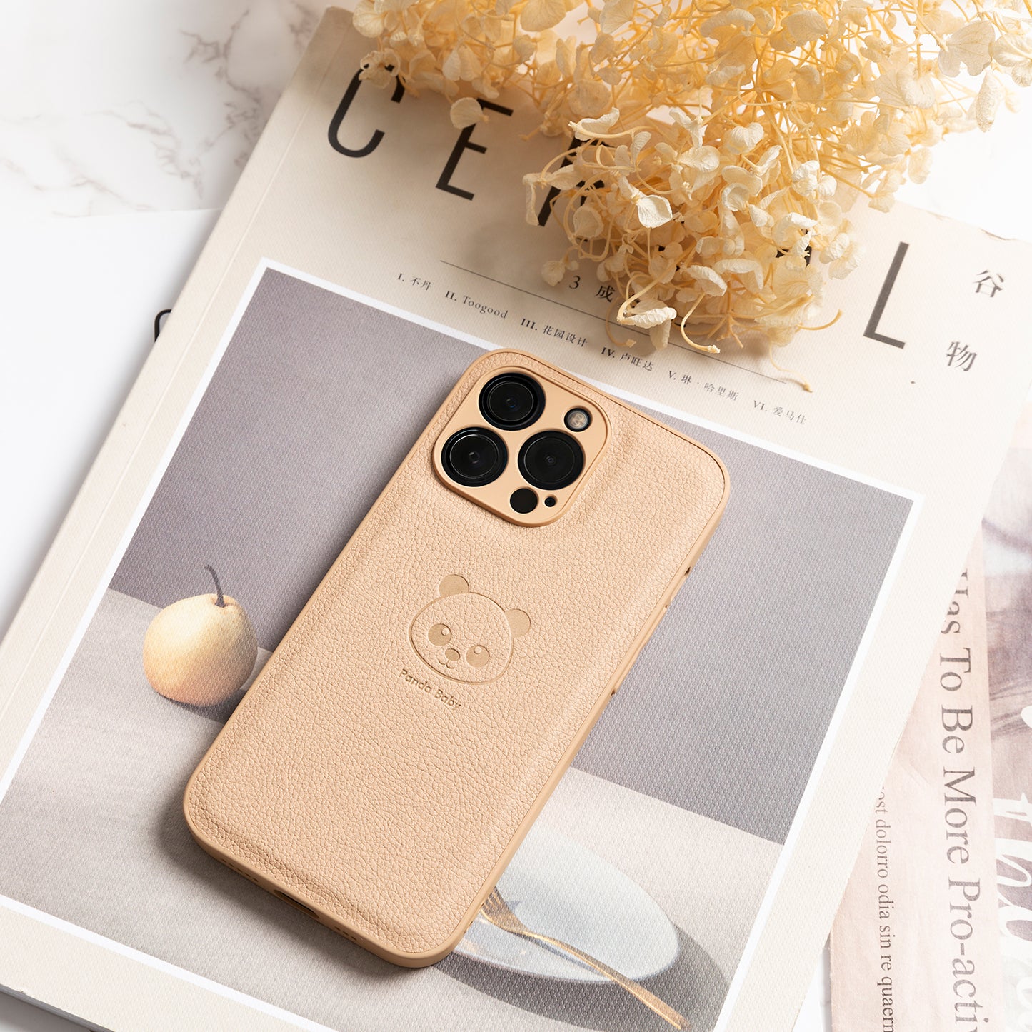 Étui en cuir végétalien pour iPhone 15 Pro
