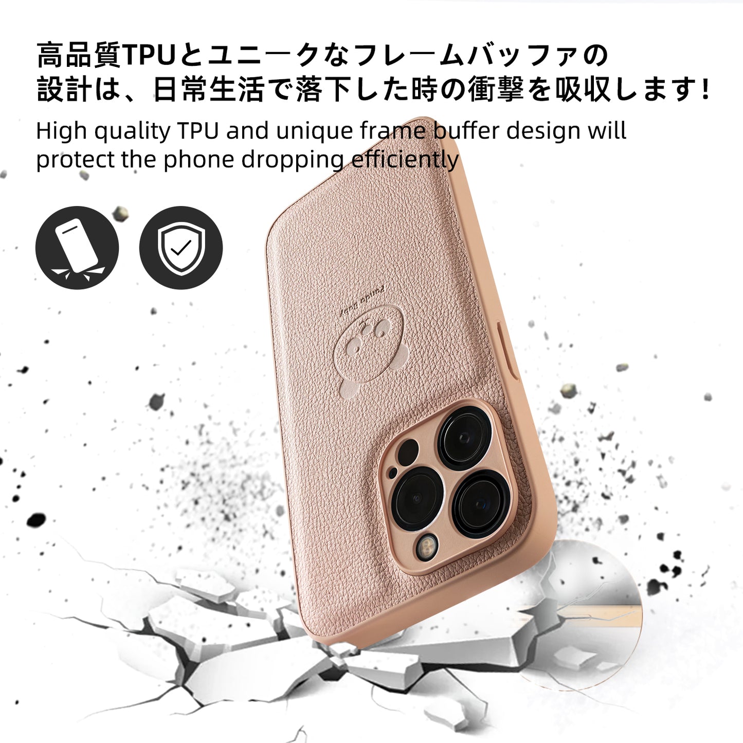 Étui en cuir végétalien pour iPhone 15 Pro