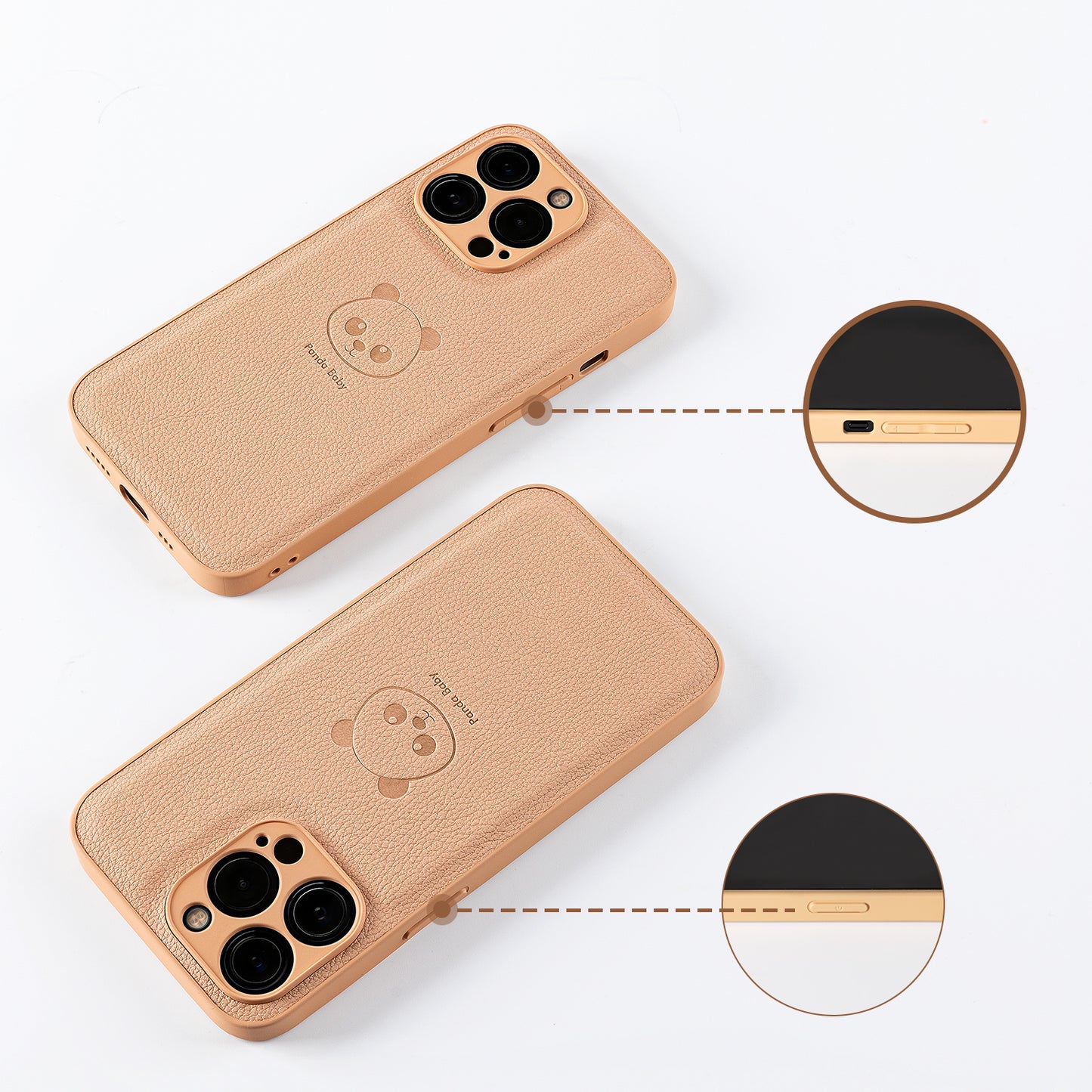 Étui en cuir végétalien pour iPhone 15 Pro