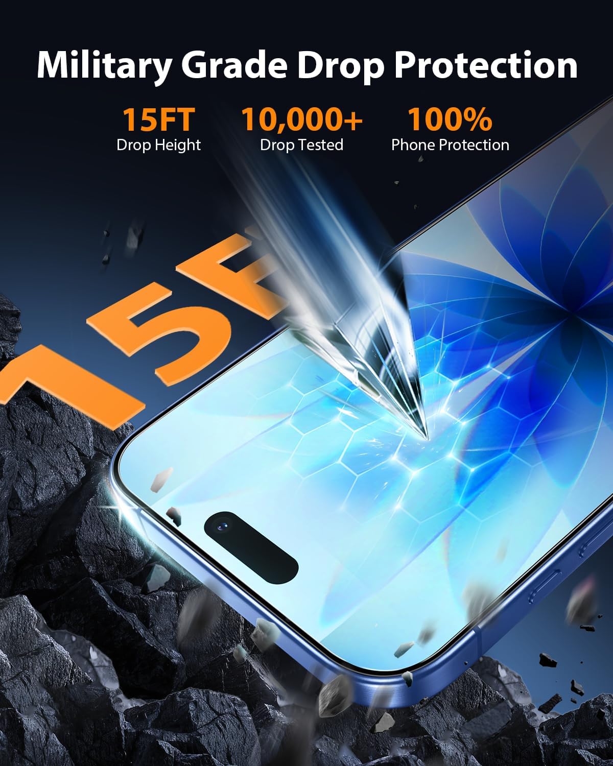 iPhone 16 Plus / 15 Plus Screen Protector with Easy Installation Kit