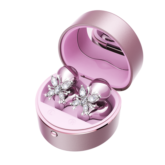 Open-Ear Sport Earbuds, Clip-On Headphones, with Makeup Mirror & Earrings (M186)