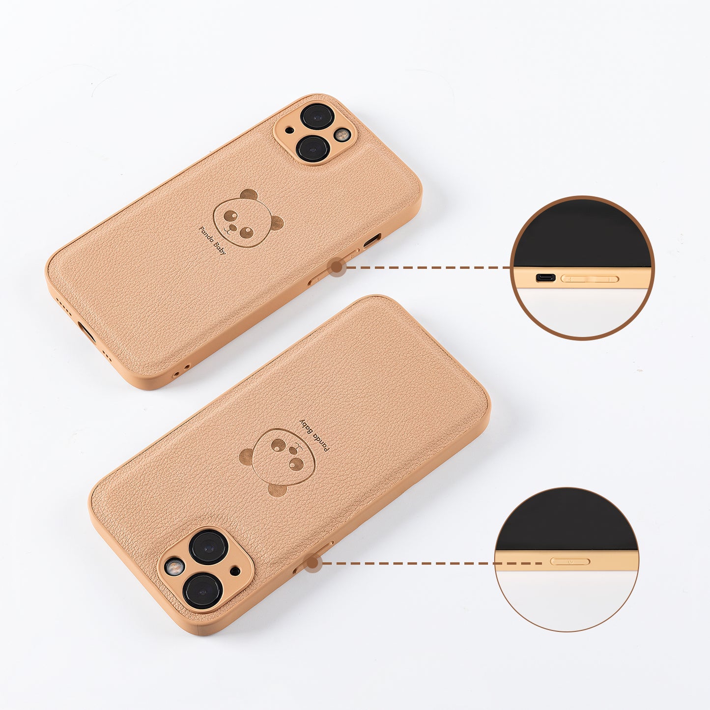 Étui en cuir végétalien pour iPhone 15 Plus
