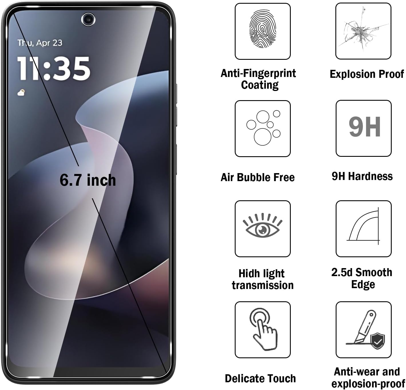 Moto G 2026 / G 2025 Screen Protector, 2 Pack