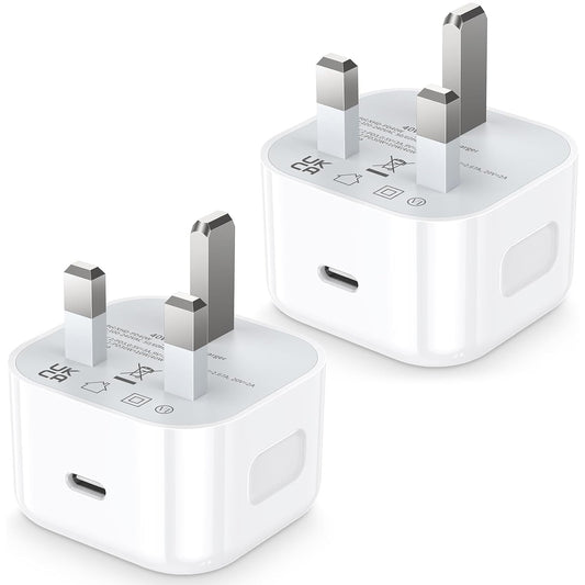 USB-C FAST Charger Cube, 40W PD (UK), 2 Pack