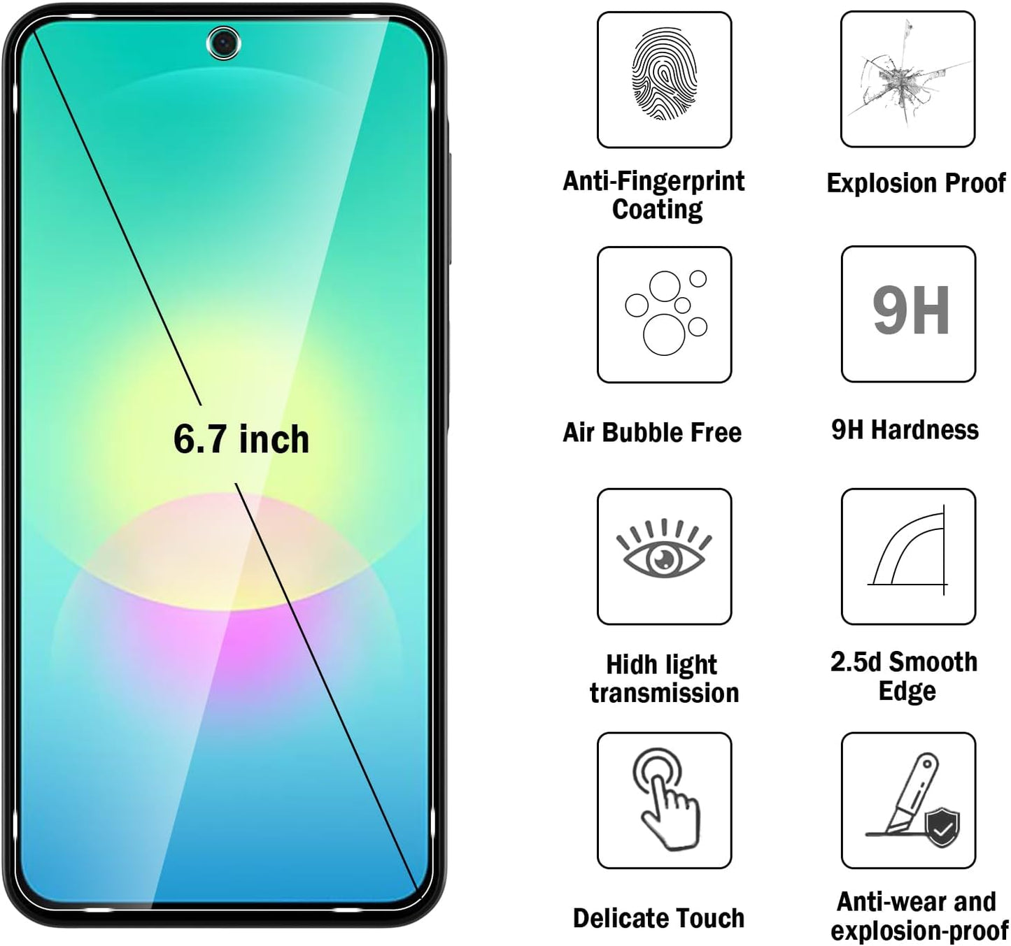 Galaxy A27 Screen Protector, 2 Pack