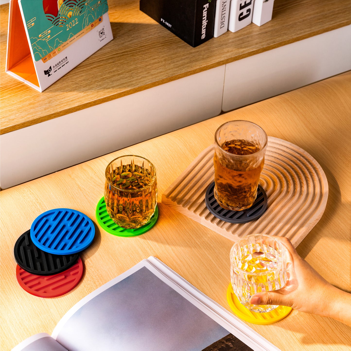 Panda Baby Collaboration Silicone Coaster, 4 Pcs/Set