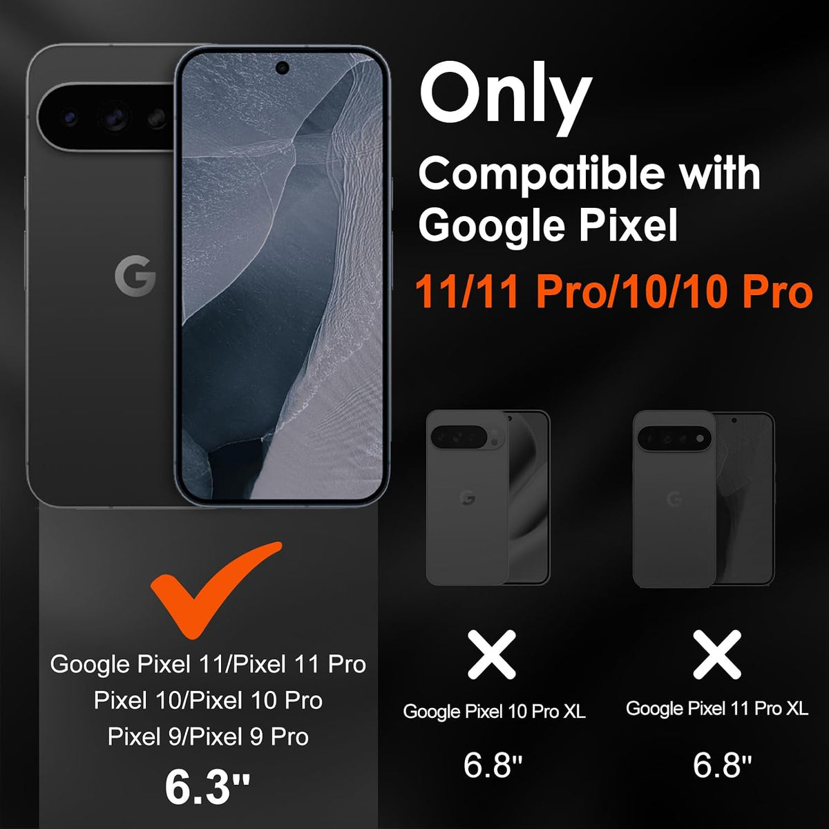 Pixel 9~11 / Pixel 9 Pro~11 Pro Screen Protector, 3 Pack