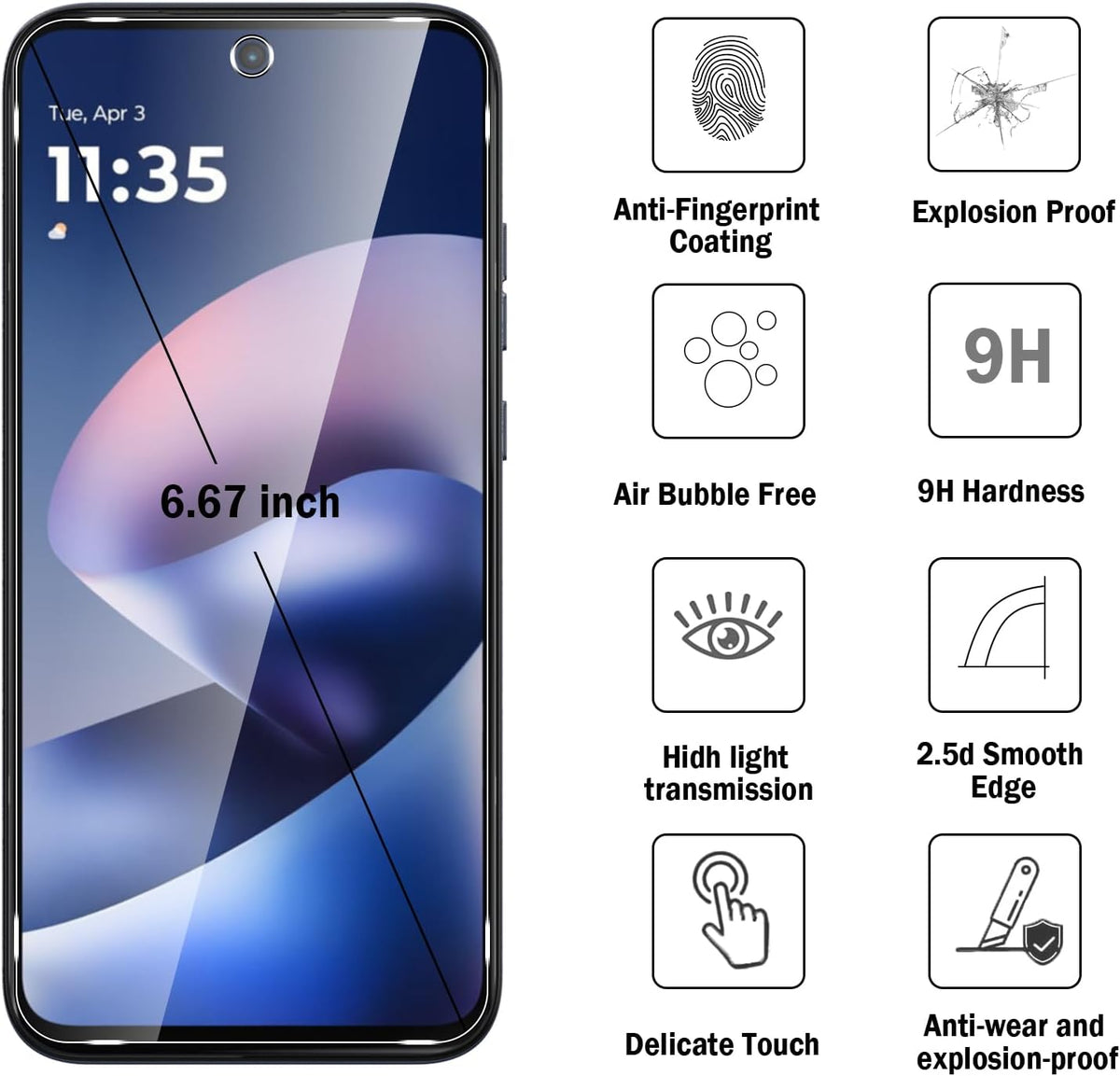 Moto G47 / G37 / G37 Power Screen Protector, 2 Pack