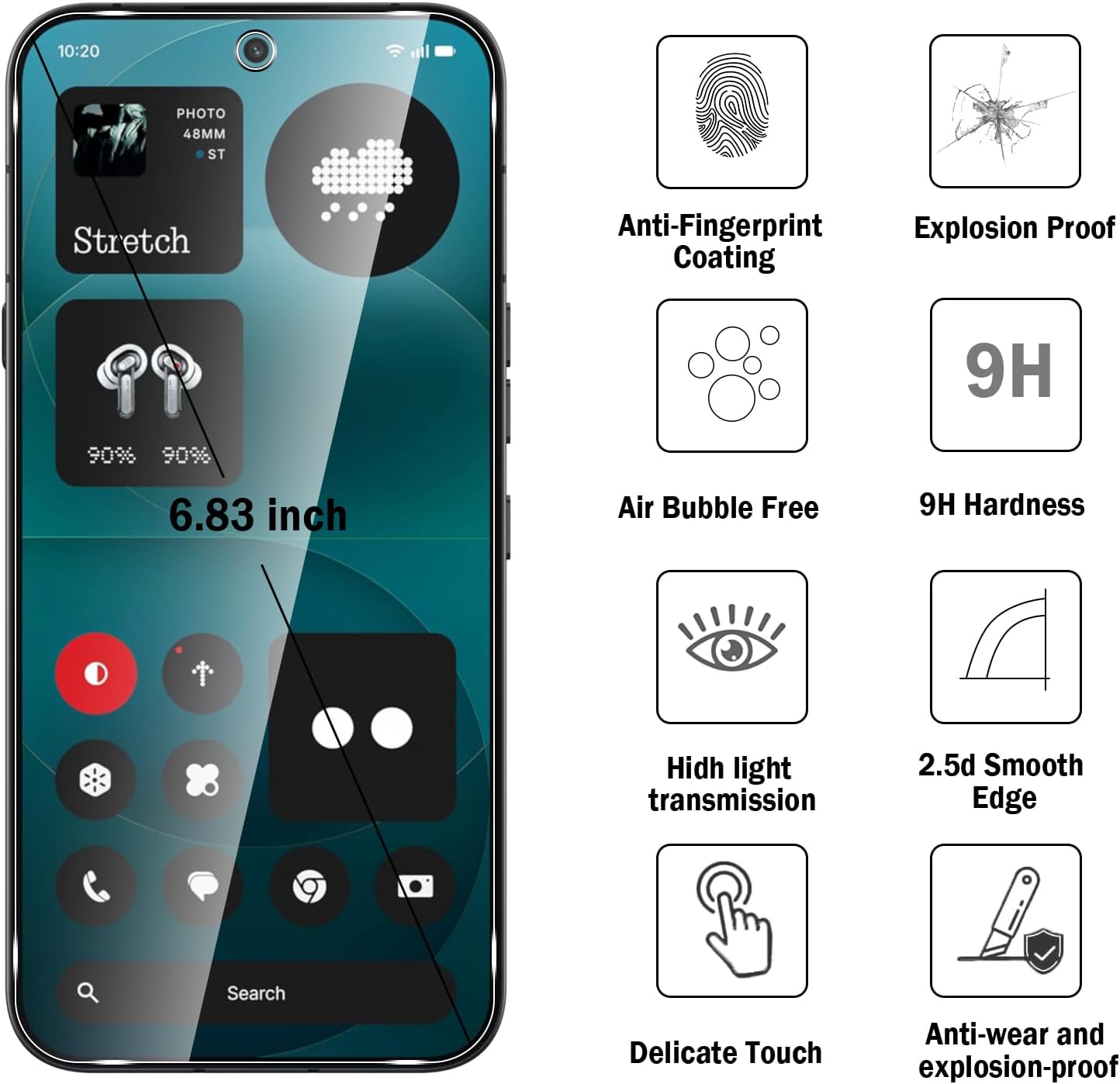 Nothing Phone 4(a) Pro Screen Protector, 2 Pack