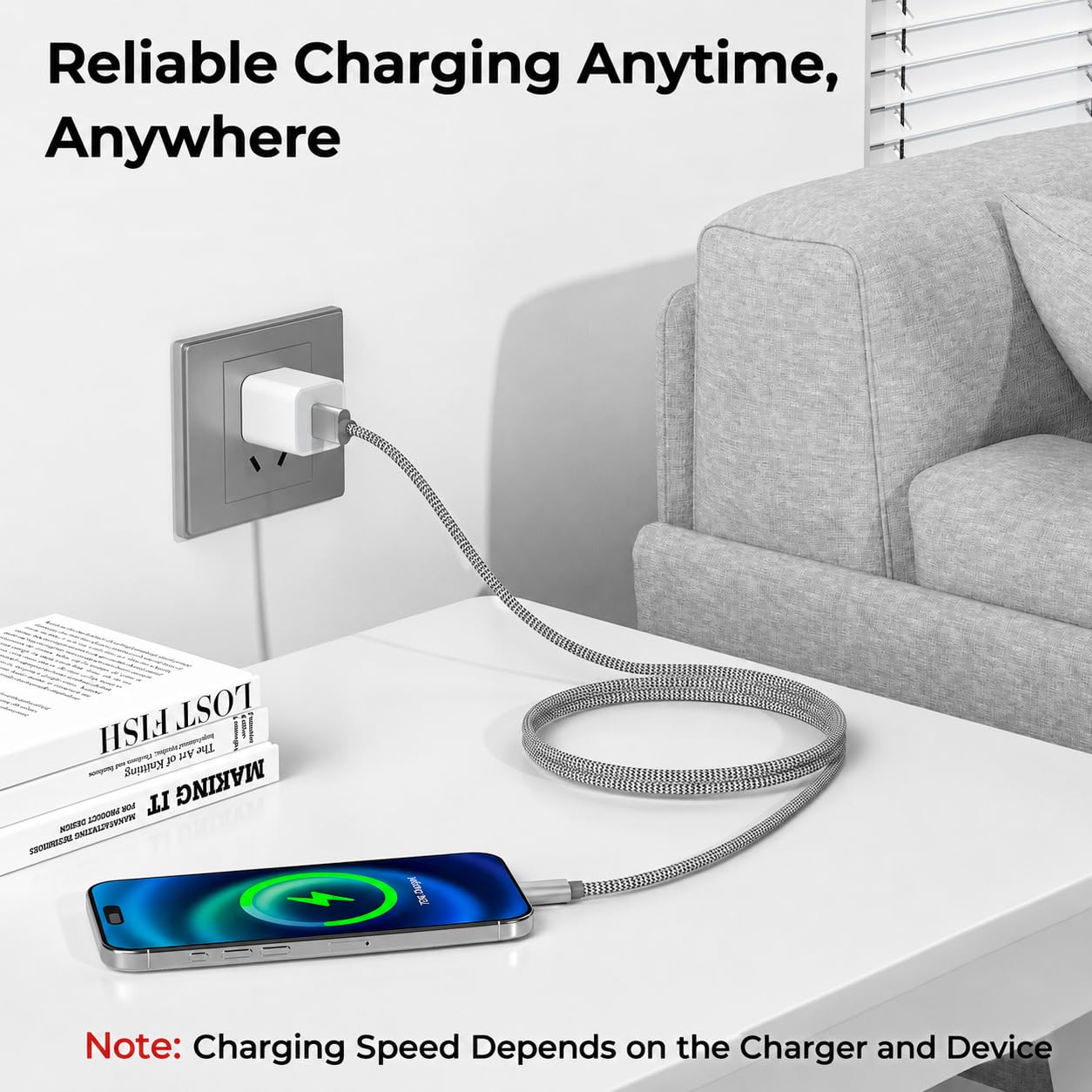 USB-A to USB-C FAST Charging Cable, 2M / 6.56FT, 2-Pack
