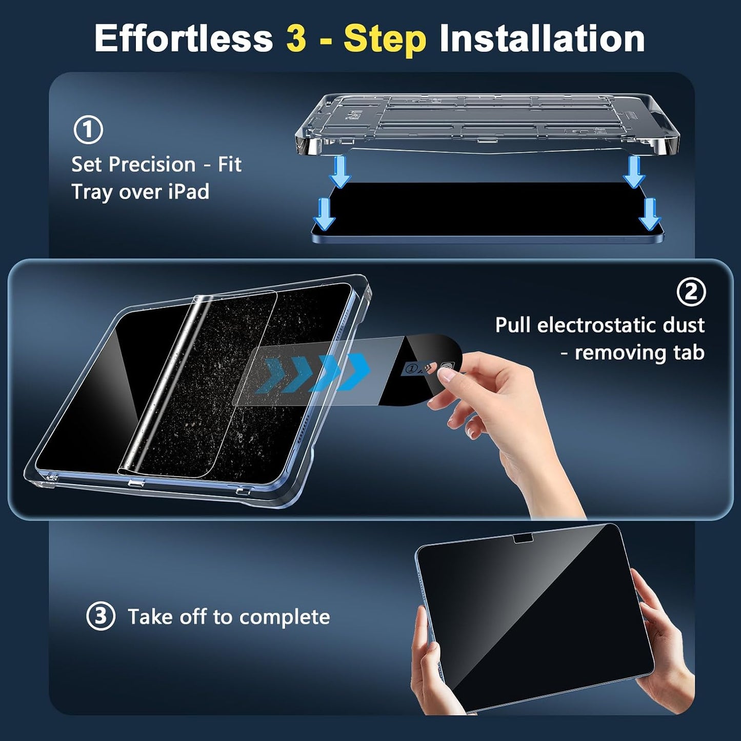 iPad 10 ~ 11 th Gen Screen Protector with Easy Installation Kit