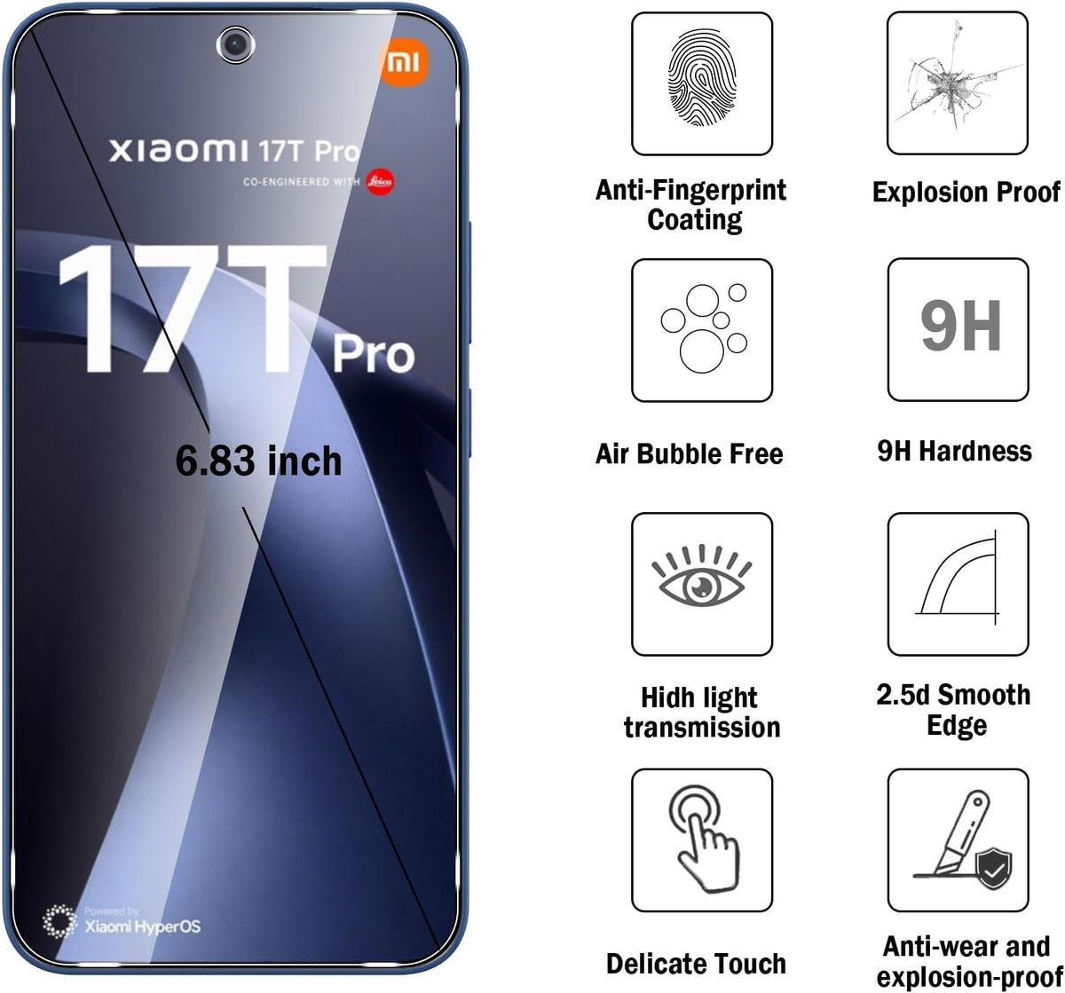 Xiaomi 17T Pro Screen Protector, 2 Pack