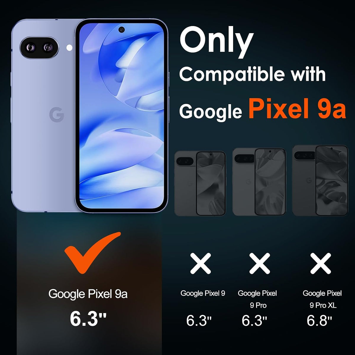 Pixel 9a Screen Protector, 2 Pack