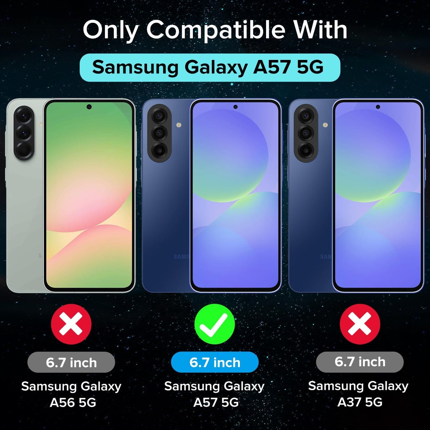 Galaxy A57 Screen Protector, 3 Pack