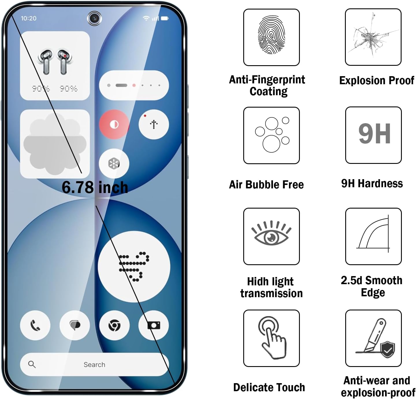 Nothing Phone 4(a) Screen Protector, 2 Pack