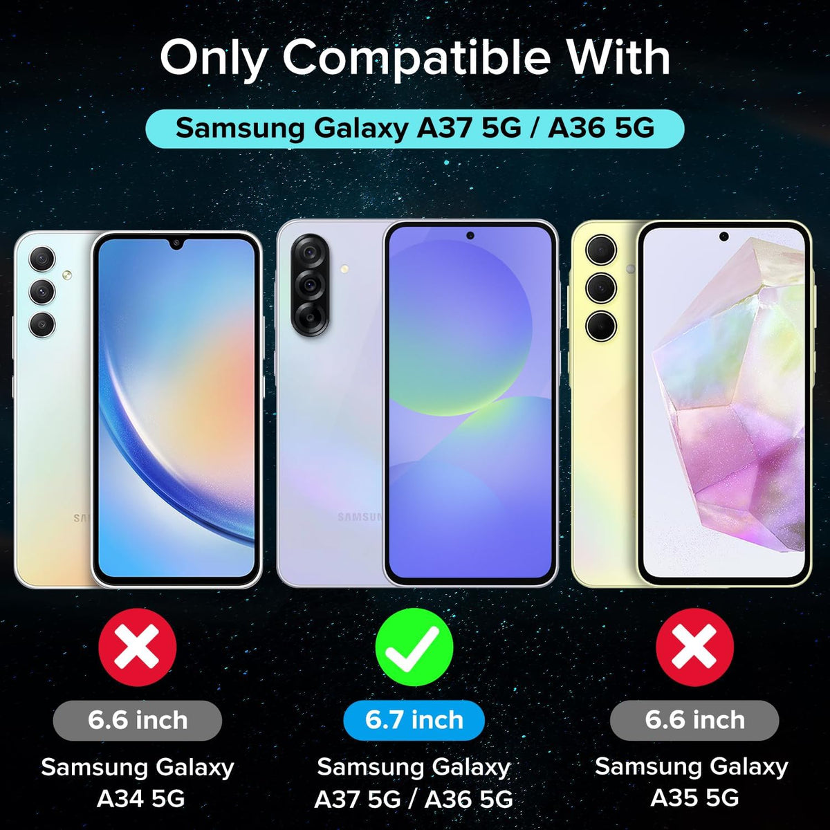 Galaxy A37 Screen Protector, 2 Pack