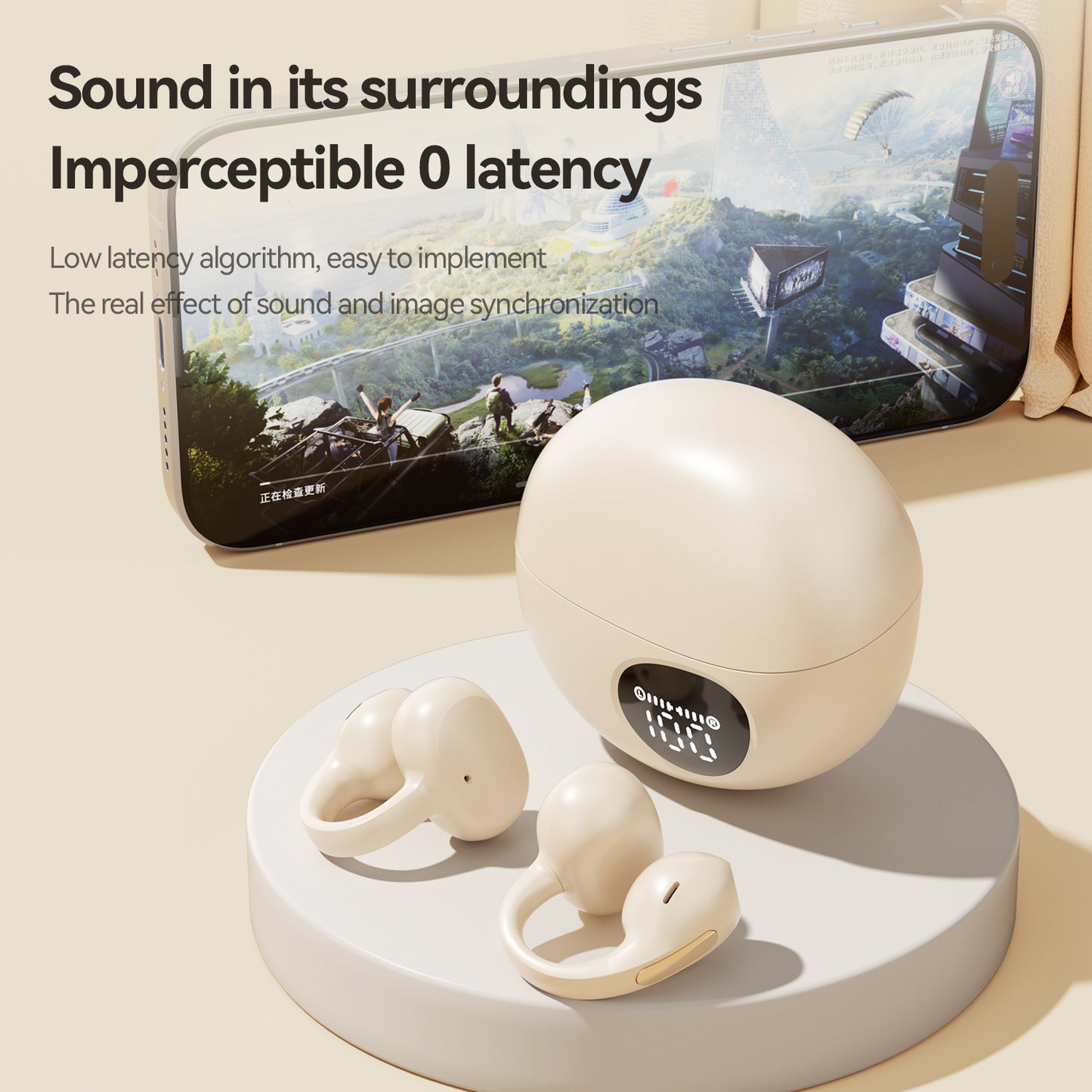 Open-Ear Sport Earbuds, Clip-On Headphones (M158)