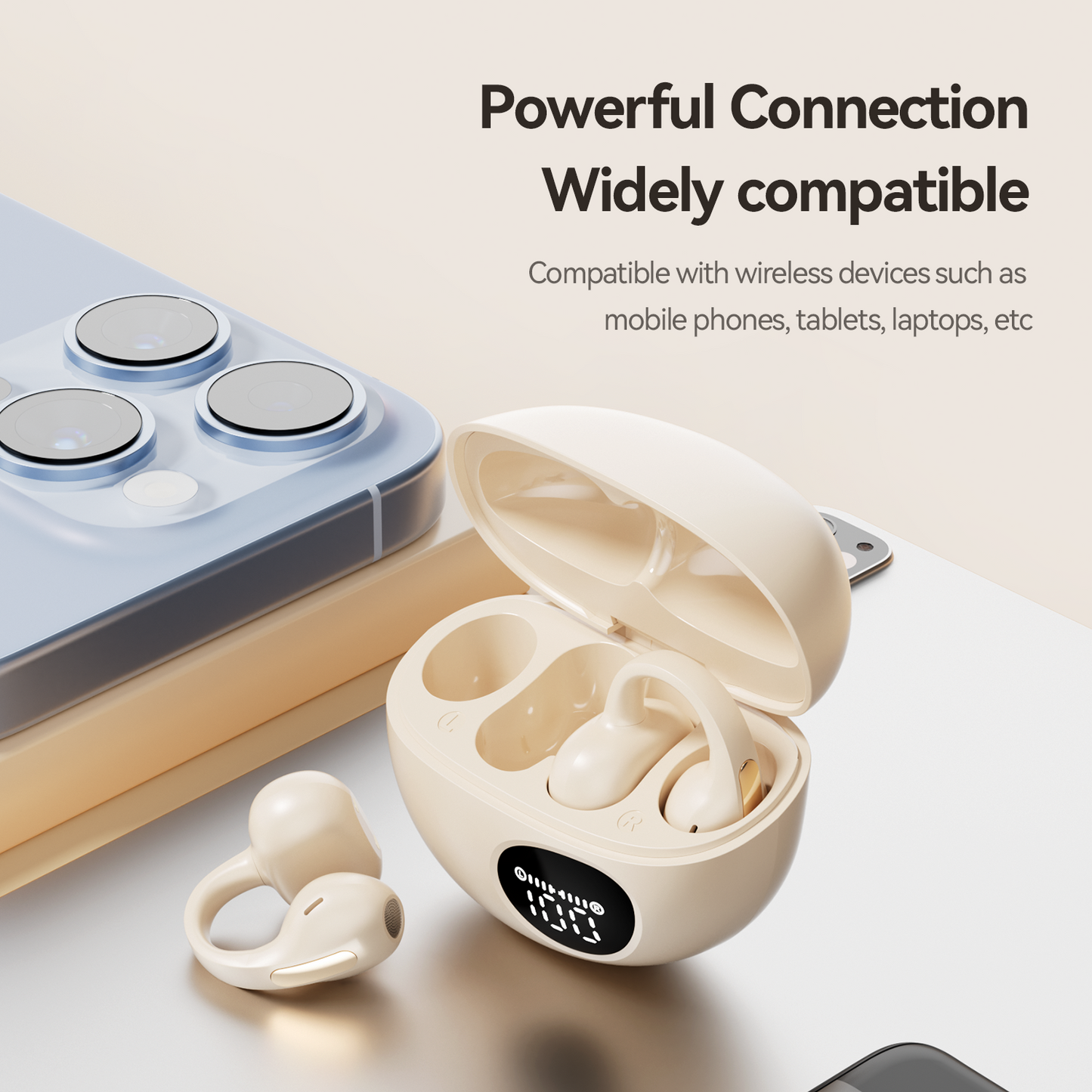 Open-Ear Sport Earbuds, Clip-On Headphones (M158)
